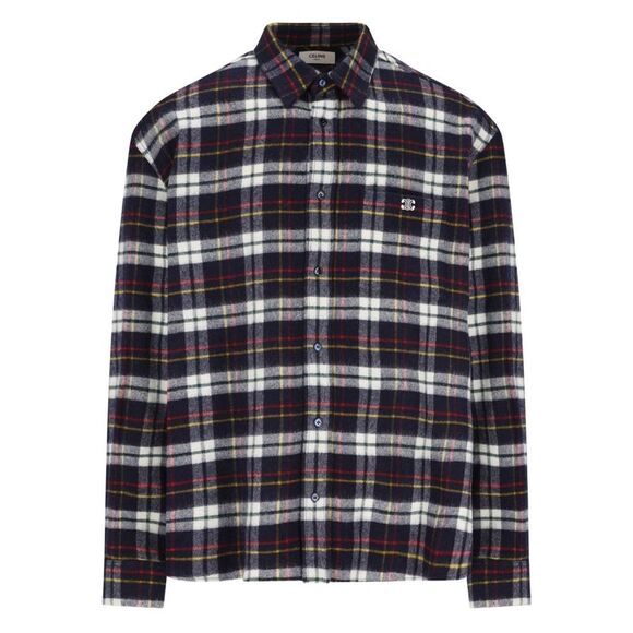 Celine Men Wool Checked Shirt - Picture 1 of 4